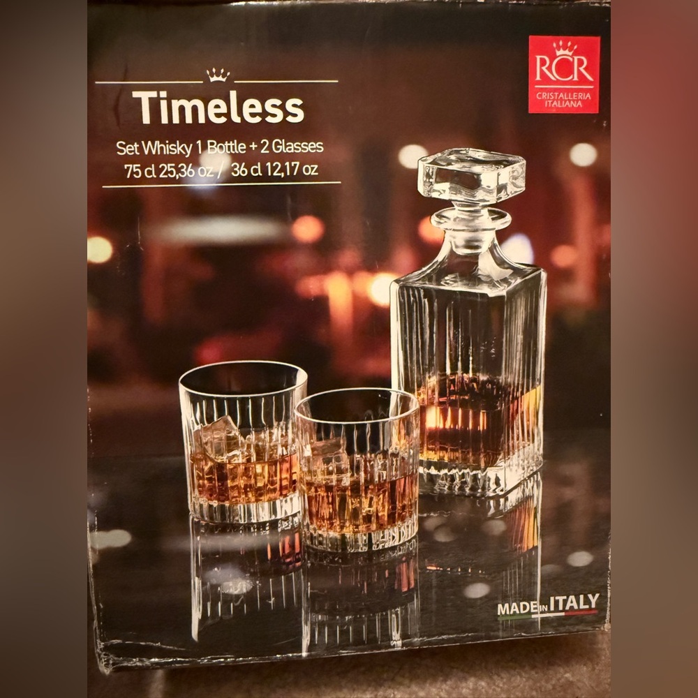 Crystal Whisky Decanter Set - Clear